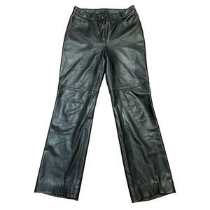 Juliana Collezione 100% Leather Pants Straight Lined Size:2